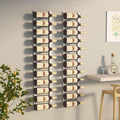 vidaXL Wall Mounted Wine Rack for 12 Bottles Gold Iron