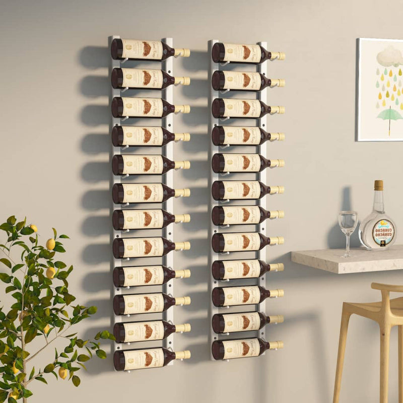 vidaXL Wall Mounted Wine Rack for 12 Bottles Gold Iron