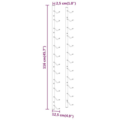 vidaXL Wall Mounted Wine Rack for 12 Bottles Gold Iron