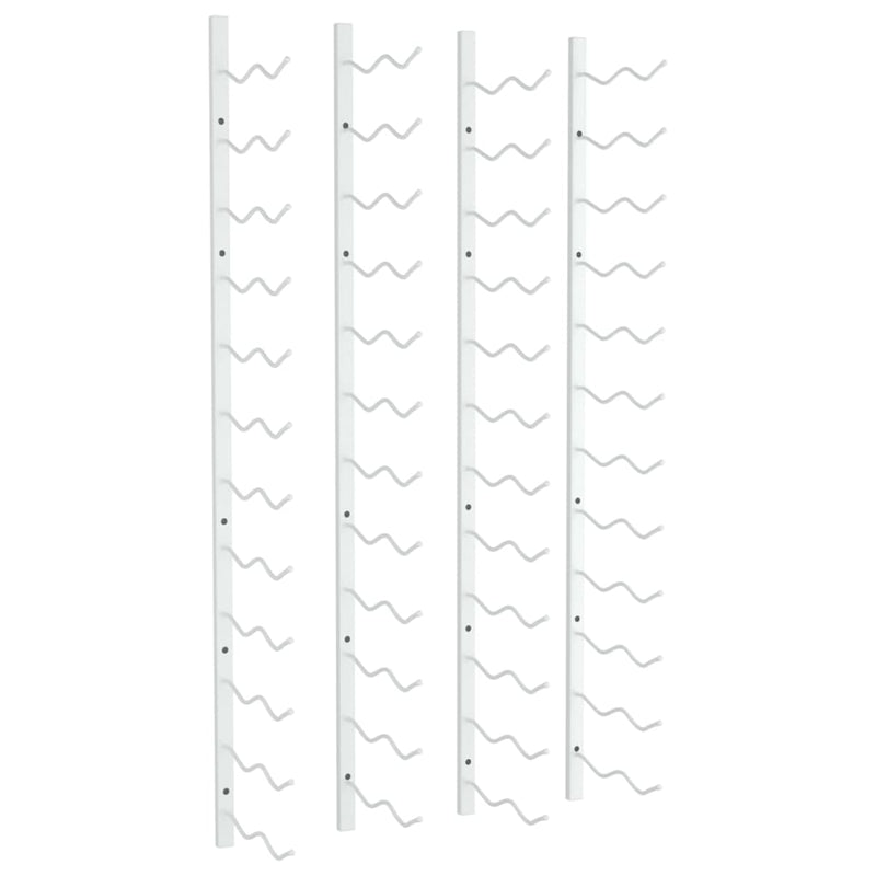 vidaXL Wall Mounted Wine Rack for 24 Bottles 2 pcs White Iron