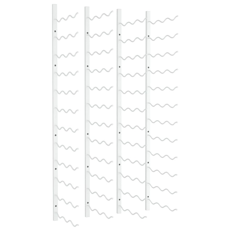 vidaXL Wall Mounted Wine Rack for 36 Bottles 2 pcs White Iron