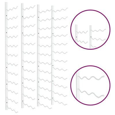 vidaXL Wall Mounted Wine Rack for 36 Bottles 2 pcs White Iron