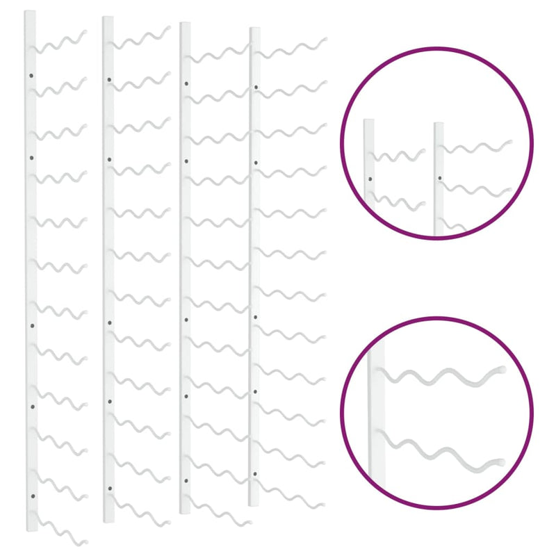 vidaXL Wall Mounted Wine Rack for 36 Bottles 2 pcs White Iron