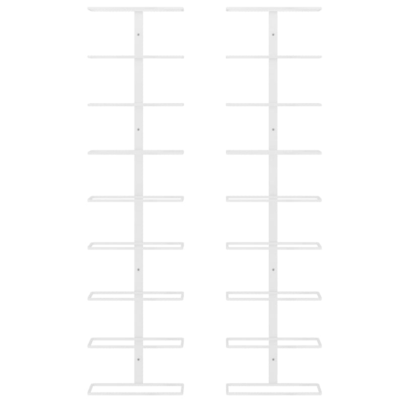 vidaXL Wall-mounted Wine Rack for 9 Bottles 2 pcs Gold Iron