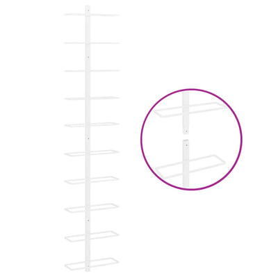 vidaXL Wall-mounted Wine Rack for 10 Bottles 2 pcs Gold Metal