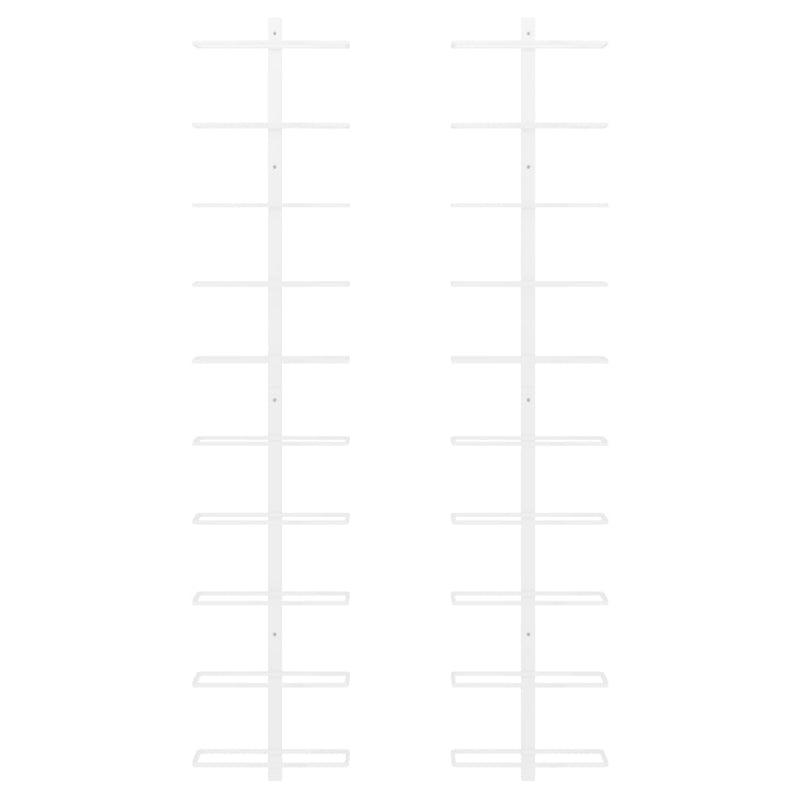 vidaXL Wall-mounted Wine Rack for 10 Bottles 2 pcs Gold Metal