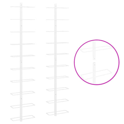 vidaXL Wall-mounted Wine Rack for 10 Bottles 2 pcs Gold Metal