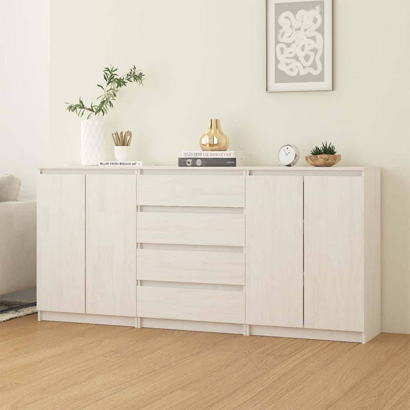 vidaXL Side Cabinets 3 pcs Solid Pinewood