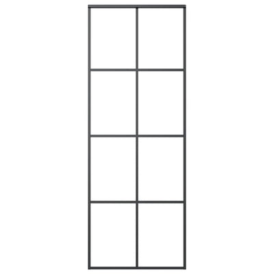 vidaXL Sliding Door Black 76x205 cm ESG Glass and Aluminium