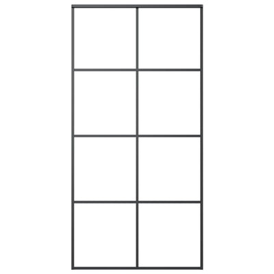 vidaXL Sliding Door Black 90x205 cm ESG Glass and Aluminium