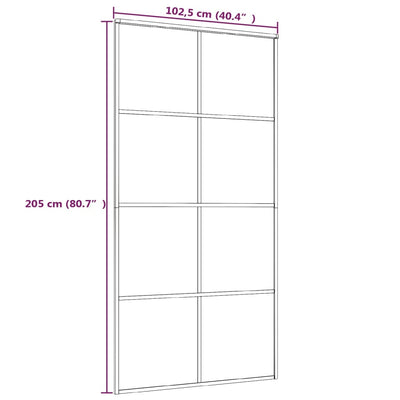 vidaXL Sliding Door Black 90x205 cm ESG Glass and Aluminium