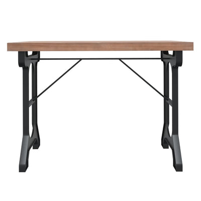 vidaXL Dining Table 110x65x82 cm Solid Wood Fir and Iron