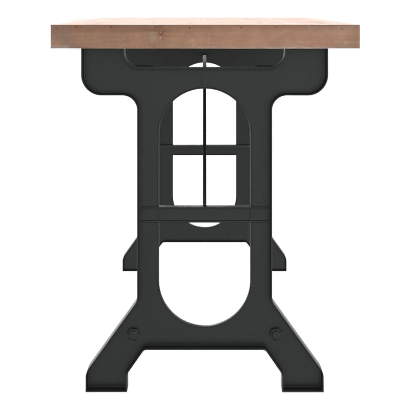 vidaXL Dining Table 110x65x82 cm Solid Wood Fir and Iron