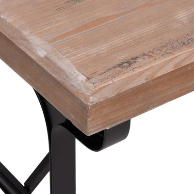vidaXL Dining Table 110x65x82 cm Solid Wood Fir and Iron