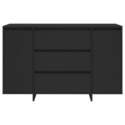 vidaXL Sideboard with 3 Drawers Black 120x41x75 cm Engineered Wood