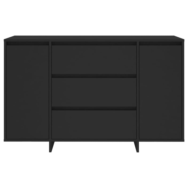 vidaXL Sideboard with 3 Drawers Black 120x41x75 cm Engineered Wood