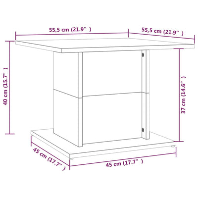 vidaXL Coffee Table White 55.5x55.5x40 cm Engineered Wood