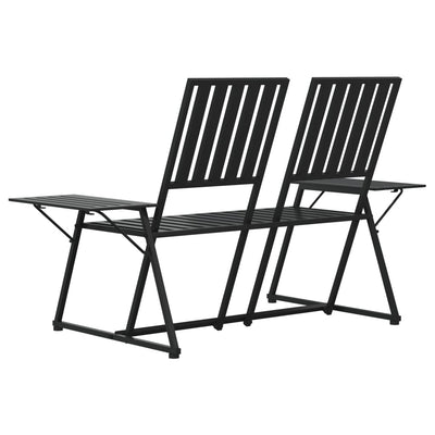 vidaXL 2-Seater Garden Bench 165 cm Black Steel