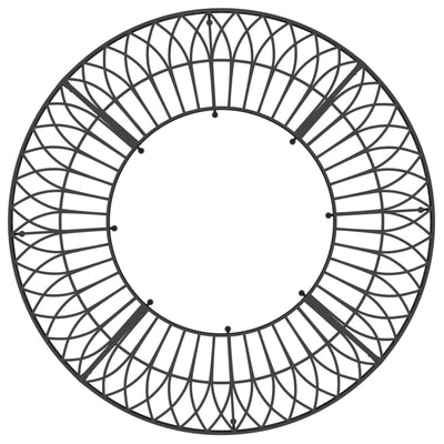 vidaXL Round Tree Bench Ø137 cm Black Steel