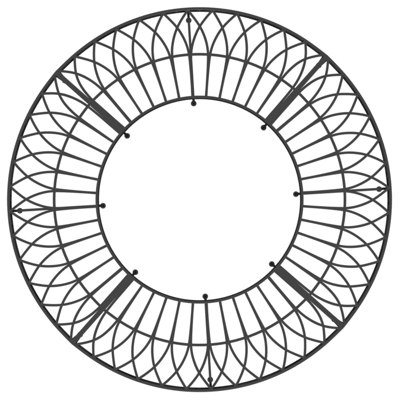 vidaXL Round Tree Bench Ø137 cm Black Steel