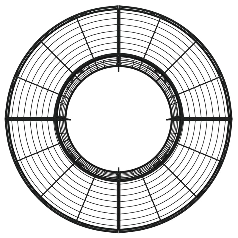 vidaXL Round Tree Bench Ø137 cm Black Steel