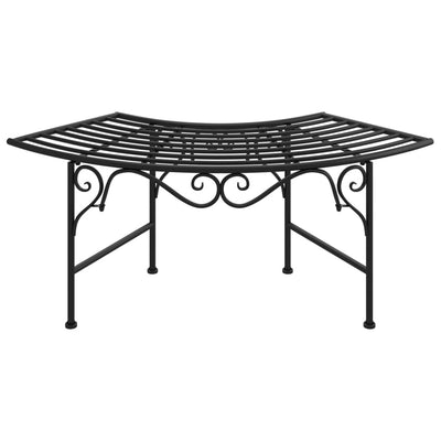 vidaXL Tree Bench 113 cm Black Steel