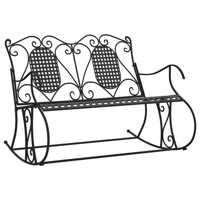 vidaXL 2-Seater Rocking Bench 113 cm Black Steel