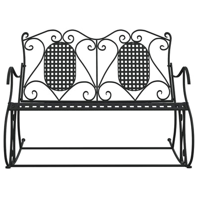 vidaXL 2-Seater Rocking Bench 113 cm Black Steel