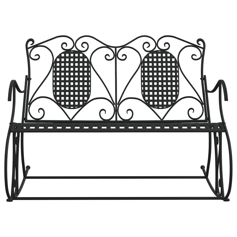 vidaXL 2-Seater Rocking Bench 113 cm Black Steel