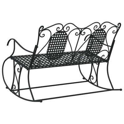vidaXL 2-Seater Rocking Bench 113 cm Black Steel