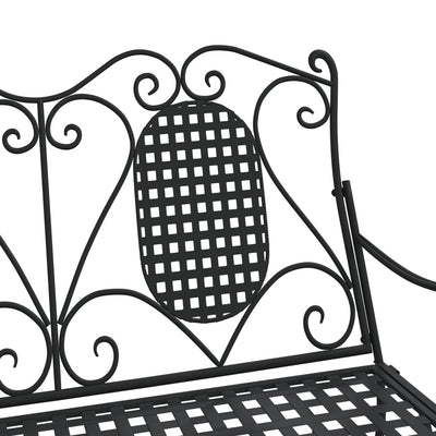 vidaXL 2-Seater Rocking Bench 113 cm Black Steel