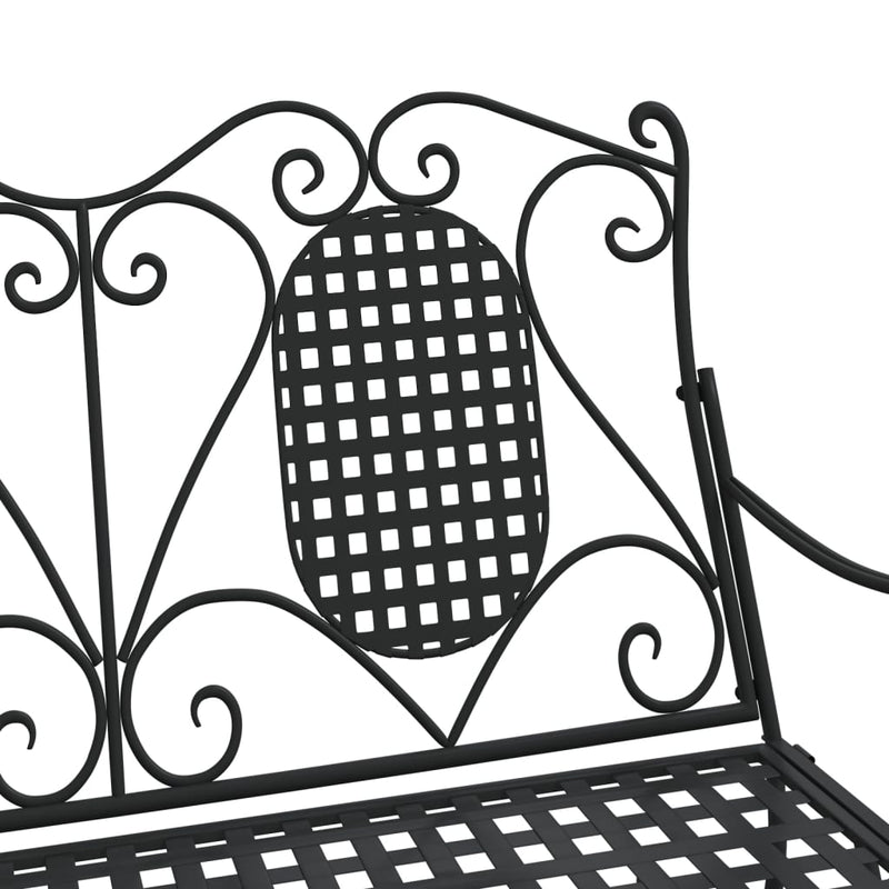 vidaXL 2-Seater Rocking Bench 113 cm Black Steel