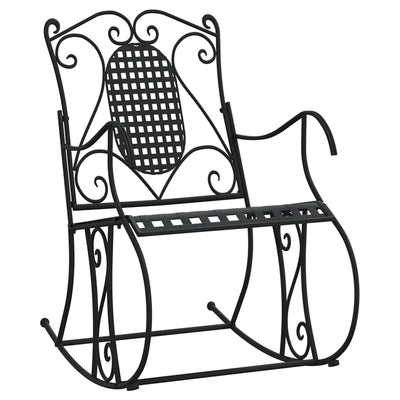 vidaXL 2-Seater Rocking Bench 113 cm Black Steel