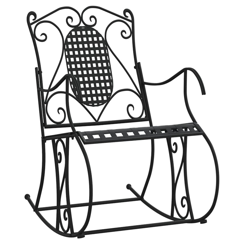 vidaXL 2-Seater Rocking Bench 113 cm Black Steel