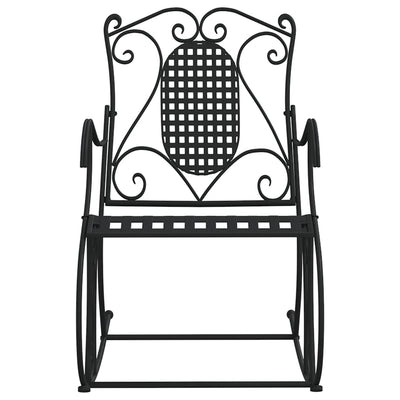 vidaXL 2-Seater Rocking Bench 113 cm Black Steel