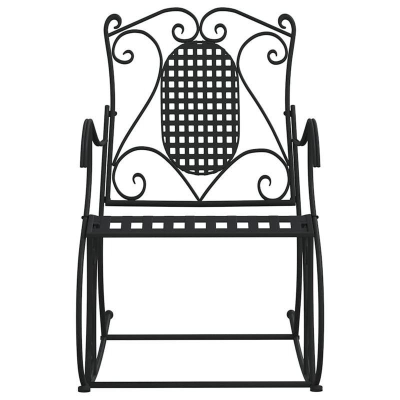 vidaXL 2-Seater Rocking Bench 113 cm Black Steel