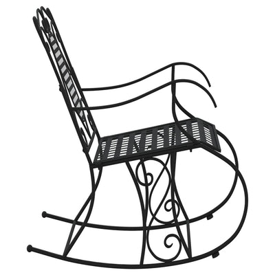 vidaXL 2-Seater Rocking Bench 113 cm Black Steel