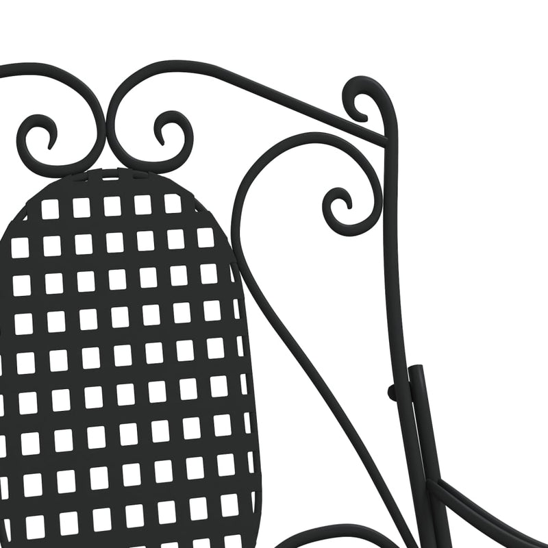 vidaXL 2-Seater Rocking Bench 113 cm Black Steel