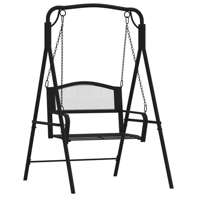 vidaXL Swing Bench 124 cm Black Steel