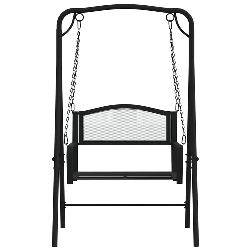vidaXL Swing Bench 124 cm Black Steel