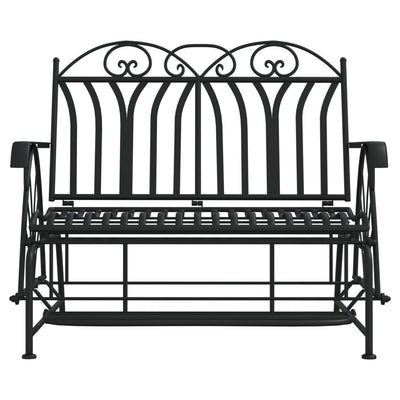 vidaXL 2-Seater Glider Bench 114 cm Black Steel