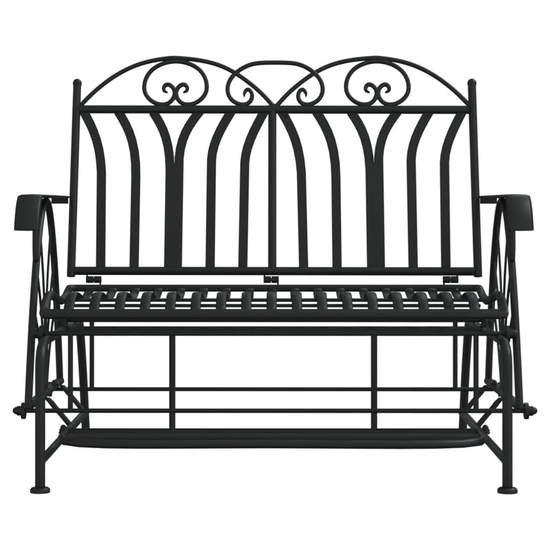vidaXL 2-Seater Glider Bench 114 cm Black Steel