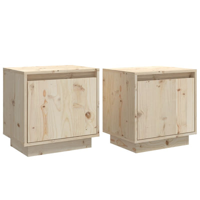 vidaXL Bedside Cabinets 2 pcs Black 40x30x40 cm Solid Wood Pine