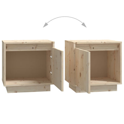 vidaXL Bedside Cabinets 2 pcs Black 40x30x40 cm Solid Wood Pine