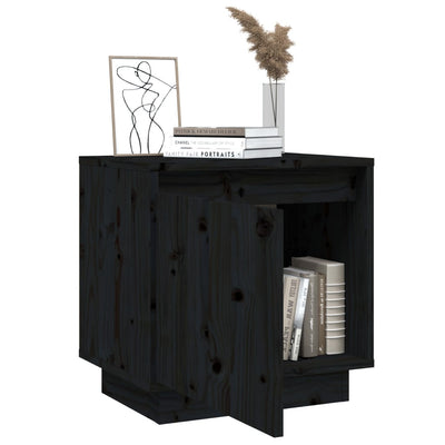 vidaXL Bedside Cabinets 2 pcs Black 40x30x40 cm Solid Wood Pine