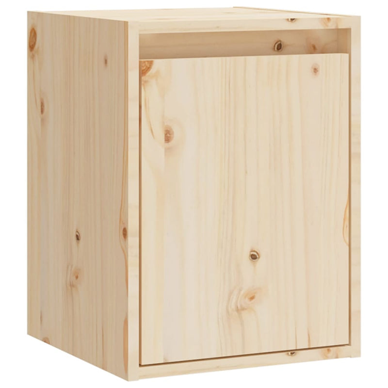 vidaXL Wall Cabinet Black 30x30x40 cm Solid Wood Pine