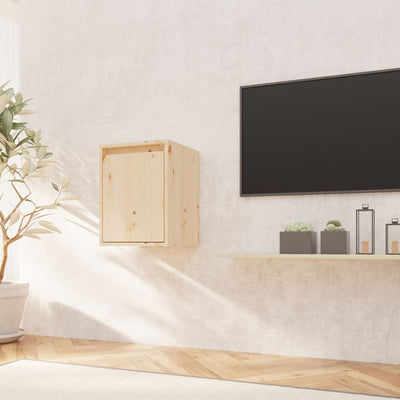 vidaXL Wall Cabinet Black 30x30x40 cm Solid Wood Pine