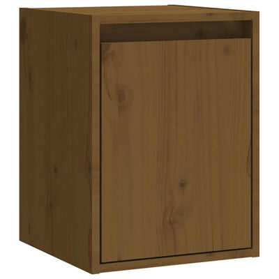 vidaXL Wall Cabinet Black 30x30x40 cm Solid Wood Pine