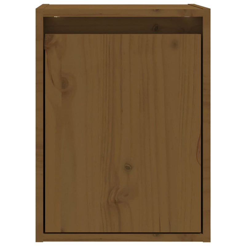 vidaXL Wall Cabinet Black 30x30x40 cm Solid Wood Pine