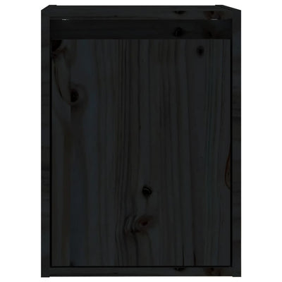 vidaXL Wall Cabinet Black 30x30x40 cm Solid Wood Pine
